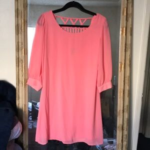 Long sleeve coral dress